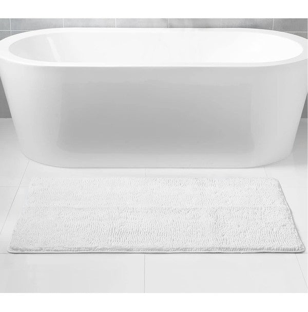 White Chenille Bath Mat Soft Bathroom Rug - Premium Bathroom Rug from Home Mart Goods - Just $20! Shop now at Ida Louise Boutique
