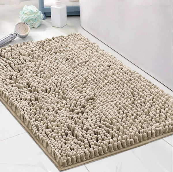 Taupe Chenille Bath Mat Soft Bathroom Rug - Premium Bathroom Rug from Home Mart Goods - Just $30! Shop now at Ida Louise Boutique