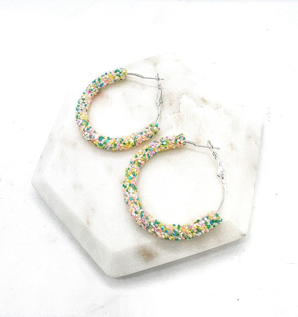 Spring Glitter Hoop Earrings Easter - Premium Earrings from Baubles by B - Just $22! Shop now at Ida Louise Boutique