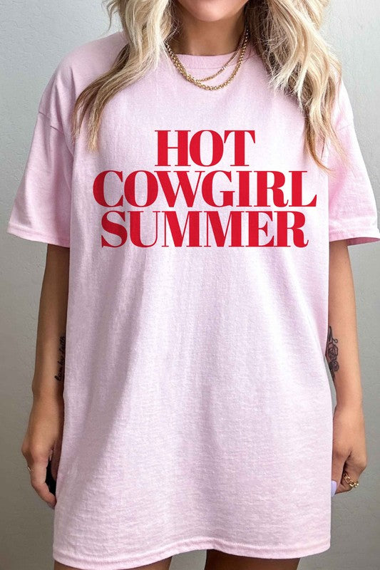 HOT Cowgirl Summer Oversized Tee - Premium T-Shirt from ALPHIA - Just $41! Shop now at Ida Louise Boutique