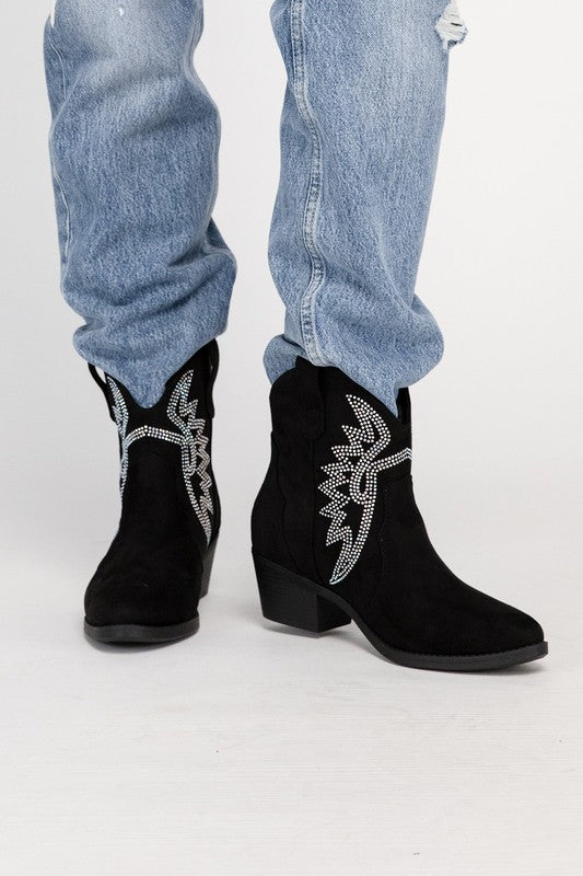 RONAN Rhinestone Western Booties - Premium Booties from Fortune Dynamic - Just $58! Shop now at Ida Louise Boutique