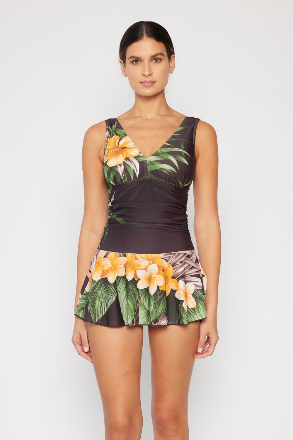 Marina West Swim Full Size Clear Waters Swim Dress in Aloha Brown - Premium swim from Trendsi - Just $56! Shop now at Ida Louise Boutique