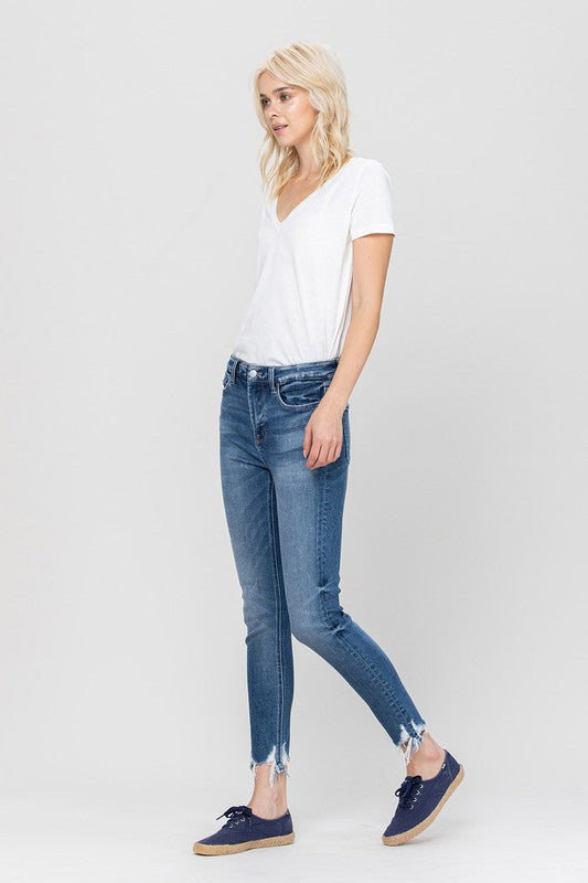 Vervet High Rise Ankle Skinny Hem Detail - Premium Jeans from VERVET by Flying Monkey - Just $74! Shop now at Ida Louise Boutique
