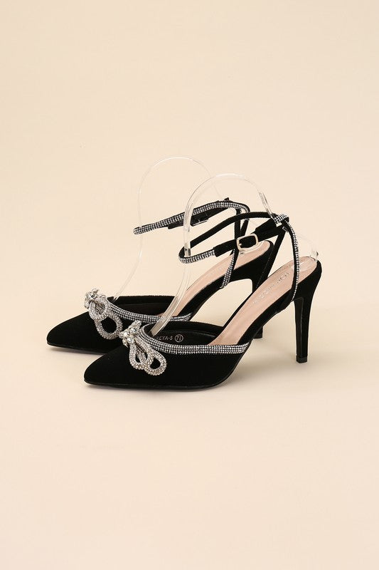 FREYA - Double Bow Heel - Premium Heels from Top Guy Footwear - Just $70! Shop now at Ida Louise Boutique