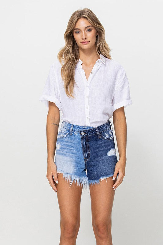 Criss Cross Waistband Super High Rise Shorts - Premium Shorts from VERVET by Flying Monkey - Just $46! Shop now at Ida Louise Boutique