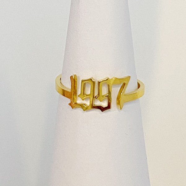 Birth Year Gold Plated Ring - Premium Ring from Ellison and Young - Just $22! Shop now at Ida Louise Boutique