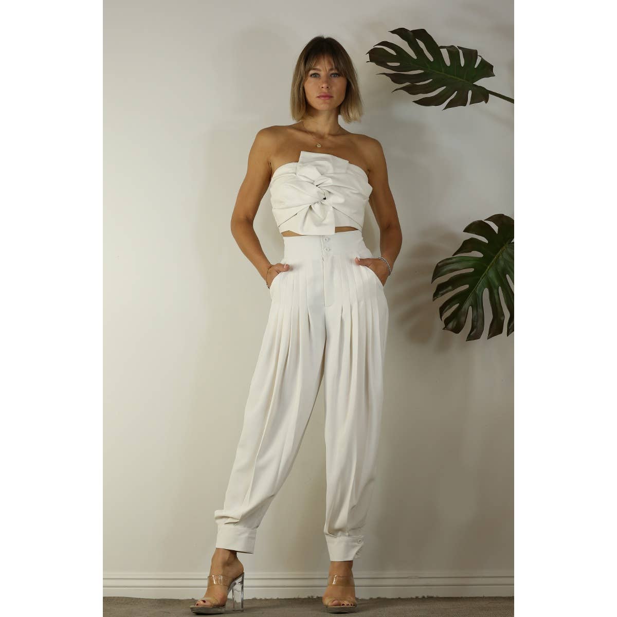 Pleated Joggers High Waist Pants - Premium Pants from Mulla - Just $40! Shop now at Ida Louise Boutique