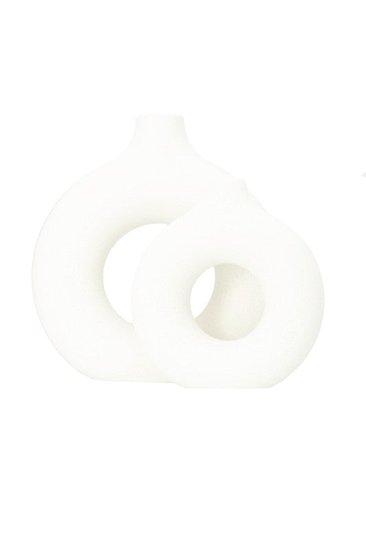 Modern Ceramic Vase Round Shape - 2 pcs/set - Premium Vase from ReeVe - Just $42! Shop now at Ida Louise Boutique