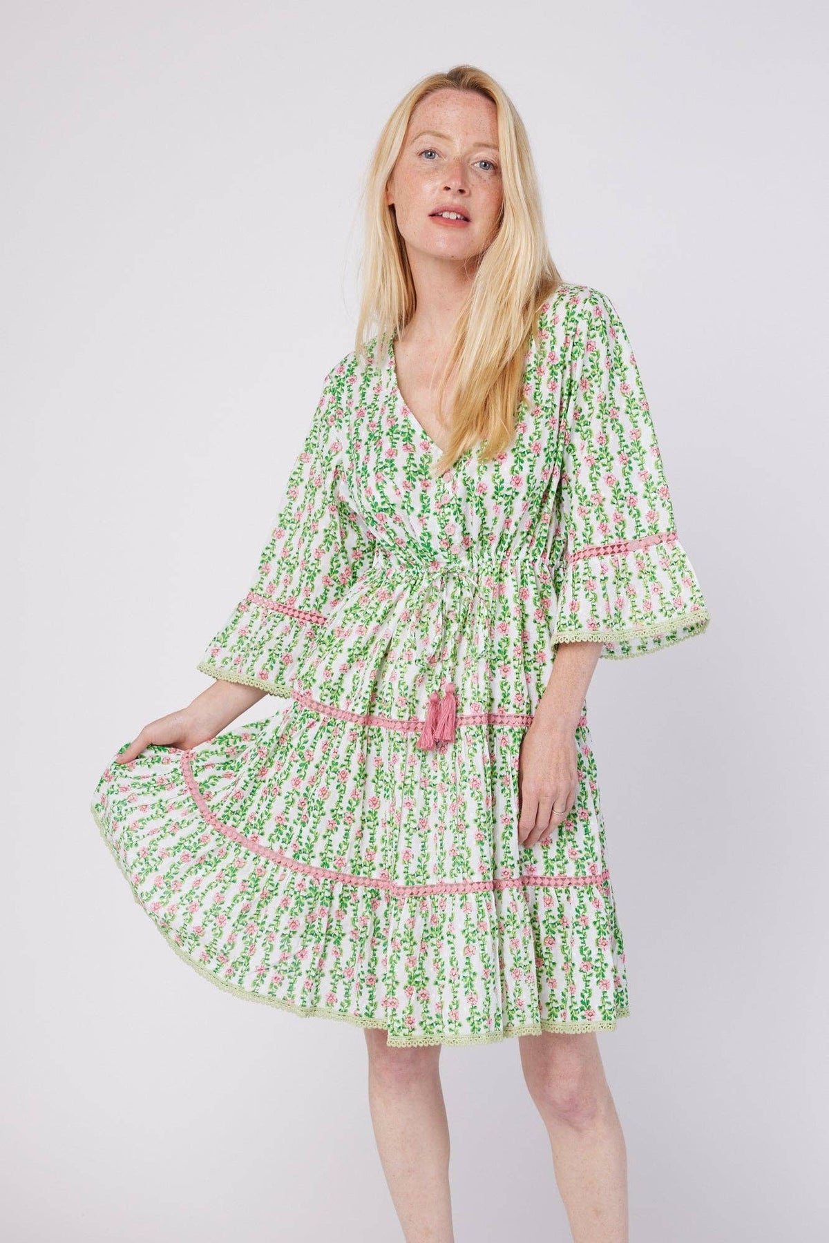 Desiderial Resort Spring Summer Dress Pink Green  Spring - Premium Dresses from ModaPosa - Just $87! Shop now at Ida Louise Boutique