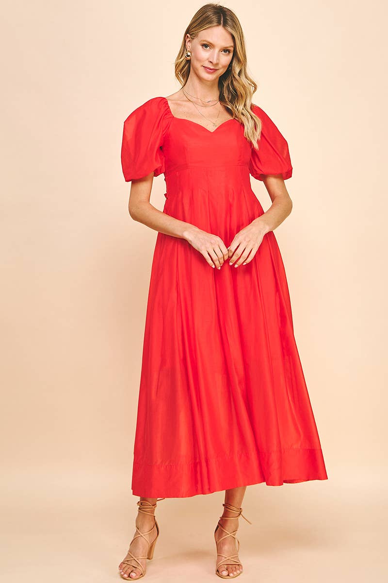 SWEETHEART NECKLINE MAXI DRESS - TOMATO RED - Premium  from PINCH - Just $69.50! Shop now at Ida Louise Boutique