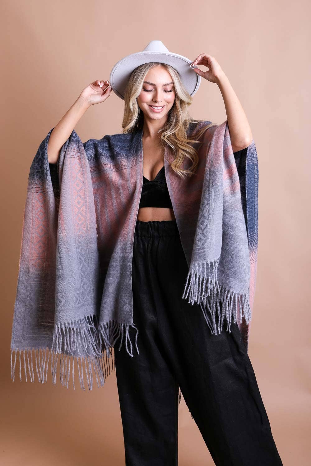 Versatile Colorblend Serape 🍁 | Cozy Fall Winter Shawl: Charcoal/Khaki - Premium  from Leto Accessories - Just $38! Shop now at Ida Louise Boutique