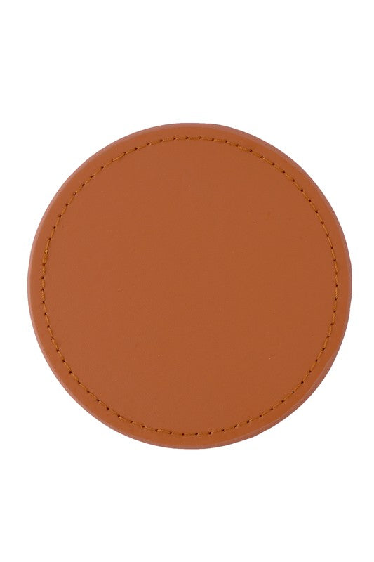 6 Round PU Leather Coasters Set - Premium  from ReeVe - Just $22! Shop now at Ida Louise Boutique