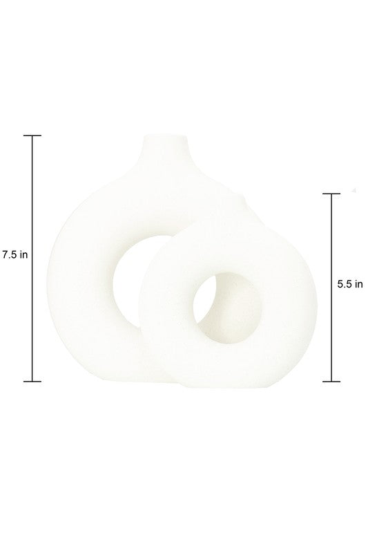 Modern Ceramic Vase Round Shape - 2 pcs/set - Premium Vase from ReeVe - Just $42! Shop now at Ida Louise Boutique