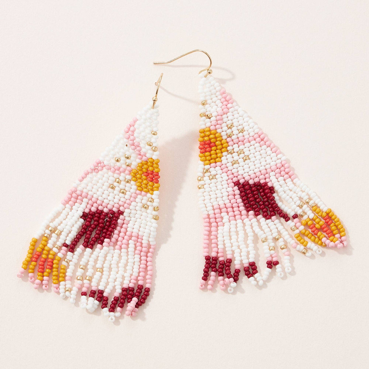 Flower Pattern Seed Bead Fringe Earrings - Premium Earrings from FRÉM - Just $12! Shop now at Ida Louise Boutique