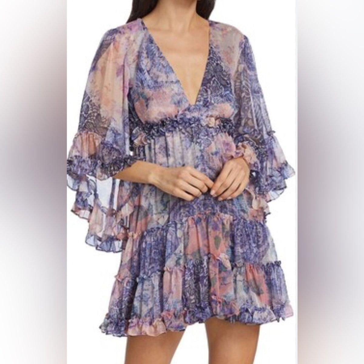 Misa Yasemin Butterfly Sleeve Babydoll Dress - Premium  from MISA Los Angeles - Just $98! Shop now at Ida Louise Boutique