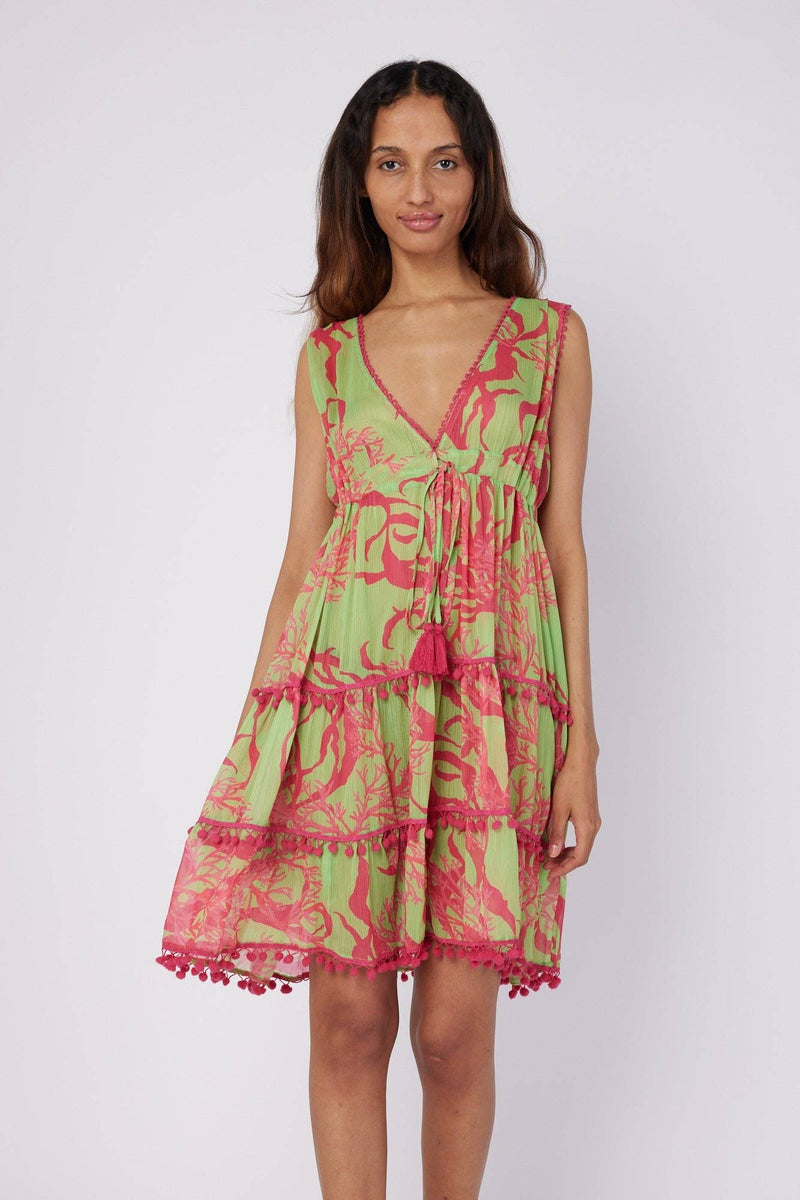 Paula Cover Up Resort Dress Pink Green Spring - Premium Dresses from ModaPosa - Just $68! Shop now at Ida Louise Boutique