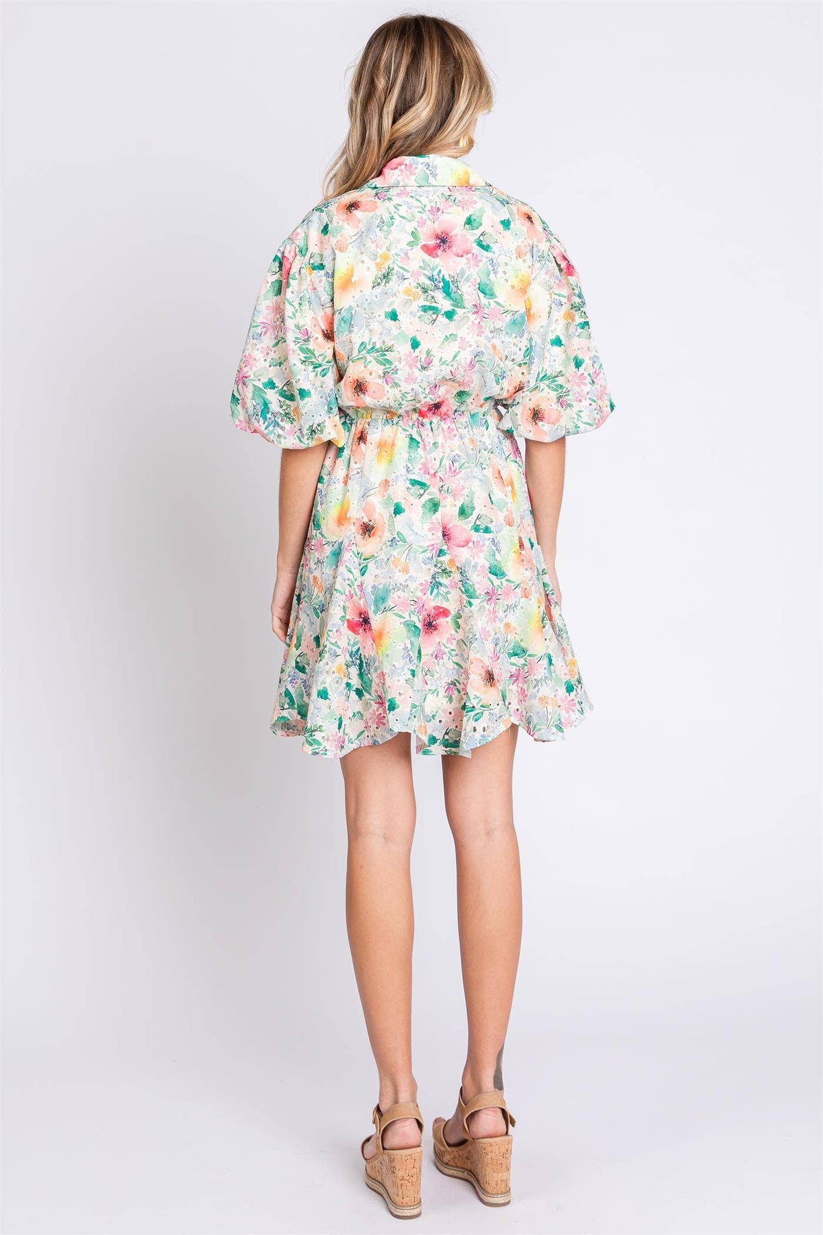 Floral Button Up Eyelet Dress S-3X - Premium Dress from GeeGee Clothing - Just $62! Shop now at Ida Louise Boutique