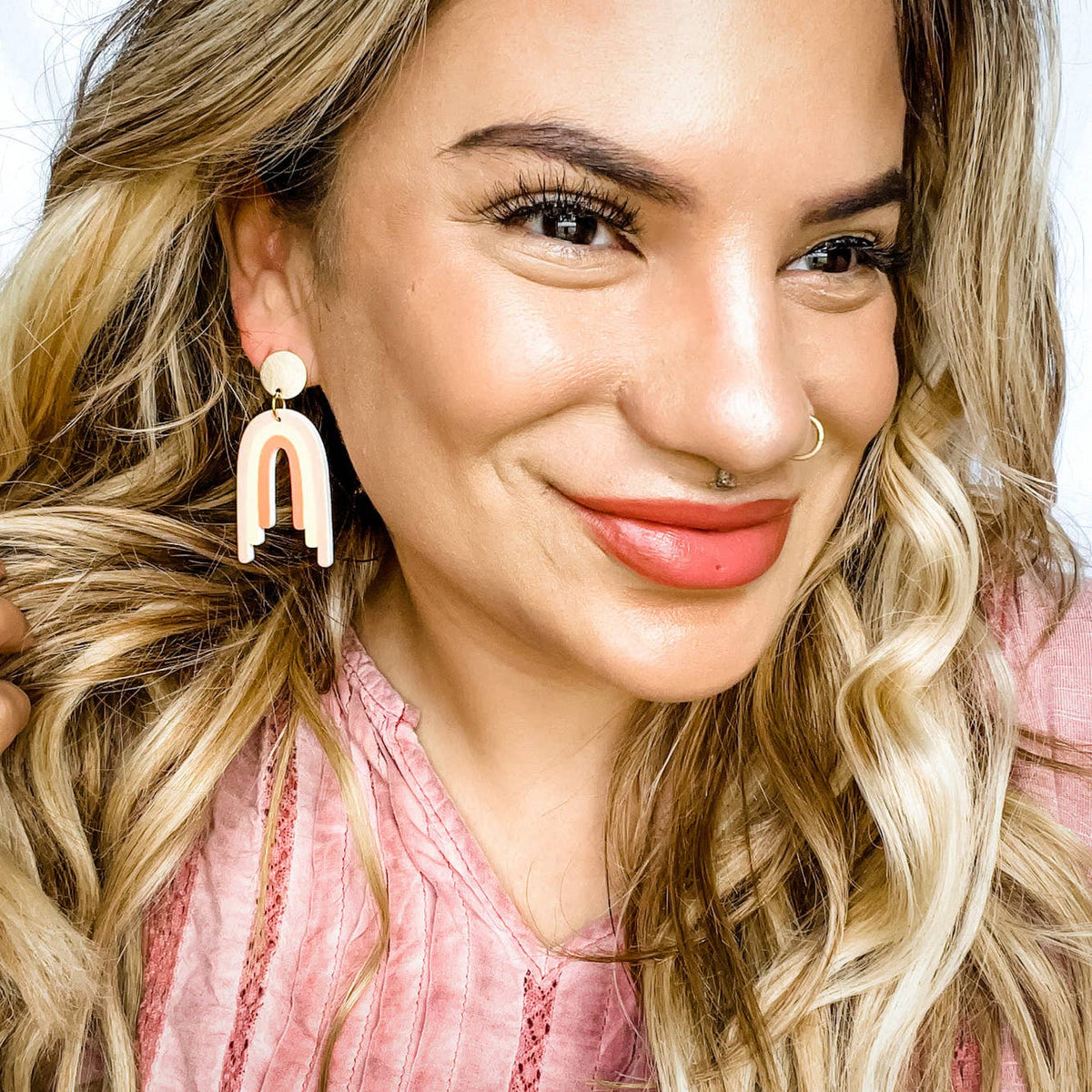 Peach Burst Rainbows - Premium Earrings from Dixie Bliss - Just $22! Shop now at Ida Louise Boutique