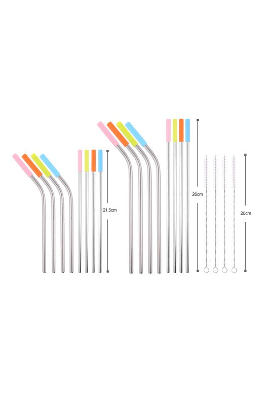 Reusable Metal Straw 20 Pcs Set & Silicone Tip - Premium  from ReeVe - Just $12! Shop now at Ida Louise Boutique