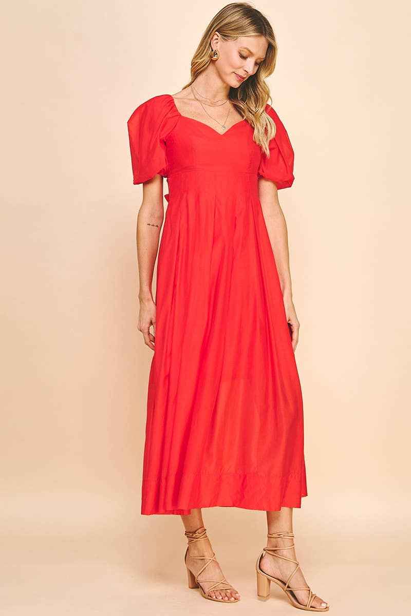 SWEETHEART NECKLINE MAXI DRESS - TOMATO RED - Premium  from PINCH - Just $69.50! Shop now at Ida Louise Boutique