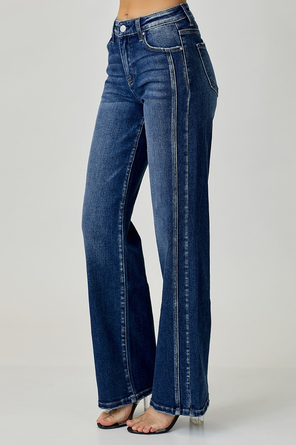 RISEN Mid Rise Straight Jeans - Premium Jeans from Trendsi - Just $70! Shop now at Ida Louise Boutique