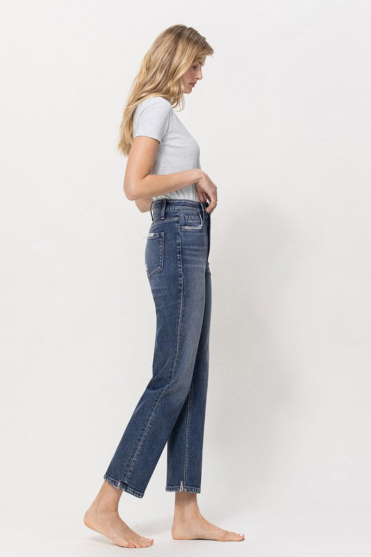 Distressed High Rise Stretch Ankle Straight - Premium Jeans from Flying Monkey - Just $68! Shop now at Ida Louise Boutique