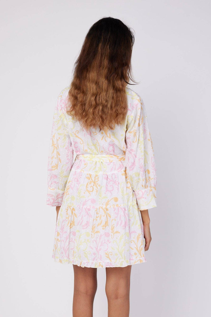 Alcee Resort Wear Shirt Dress White Pink Spring - Premium Dresses from ModaPosa - Just $98! Shop now at Ida Louise Boutique