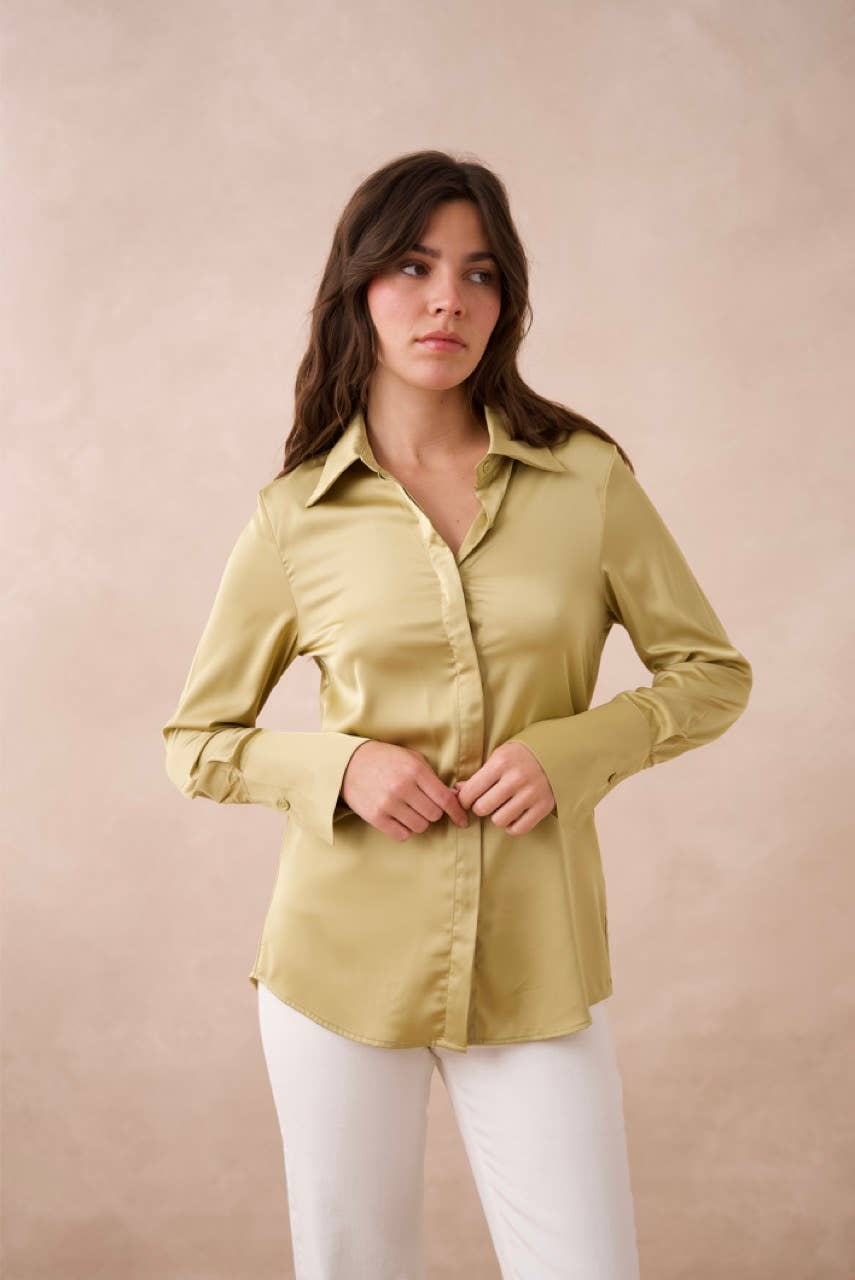 Léa satin Shirt Colors - Premium Tops from CHOKLATE PARIS - Just $56! Shop now at Ida Louise Boutique