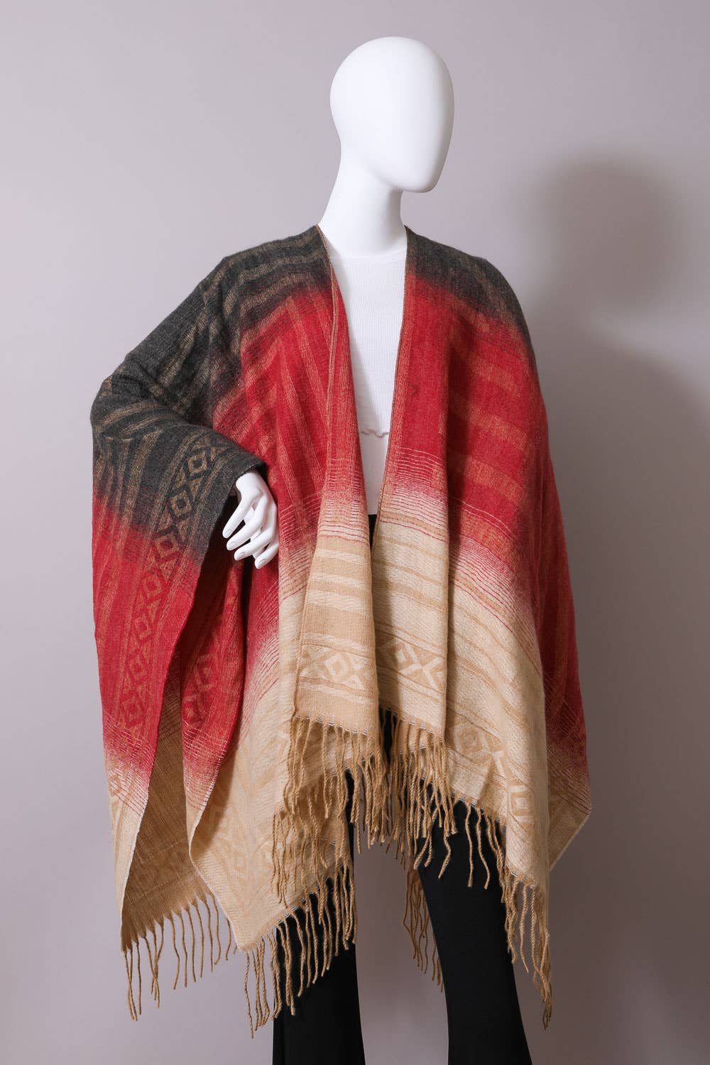 Versatile Colorblend Serape 🍁 | Cozy Fall Winter Shawl: Charcoal/Khaki - Premium  from Leto Accessories - Just $38! Shop now at Ida Louise Boutique