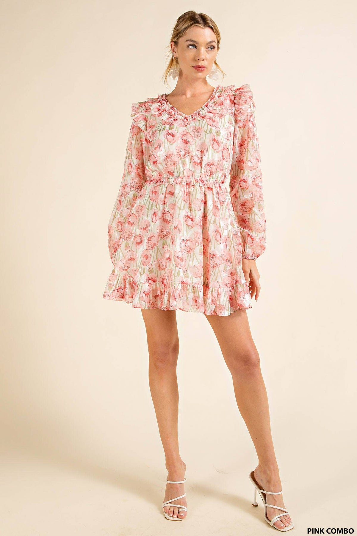 CHIFFON FLOWER PRINTED DRESS - Premium Dresses from Kori - Just $62! Shop now at Ida Louise Boutique