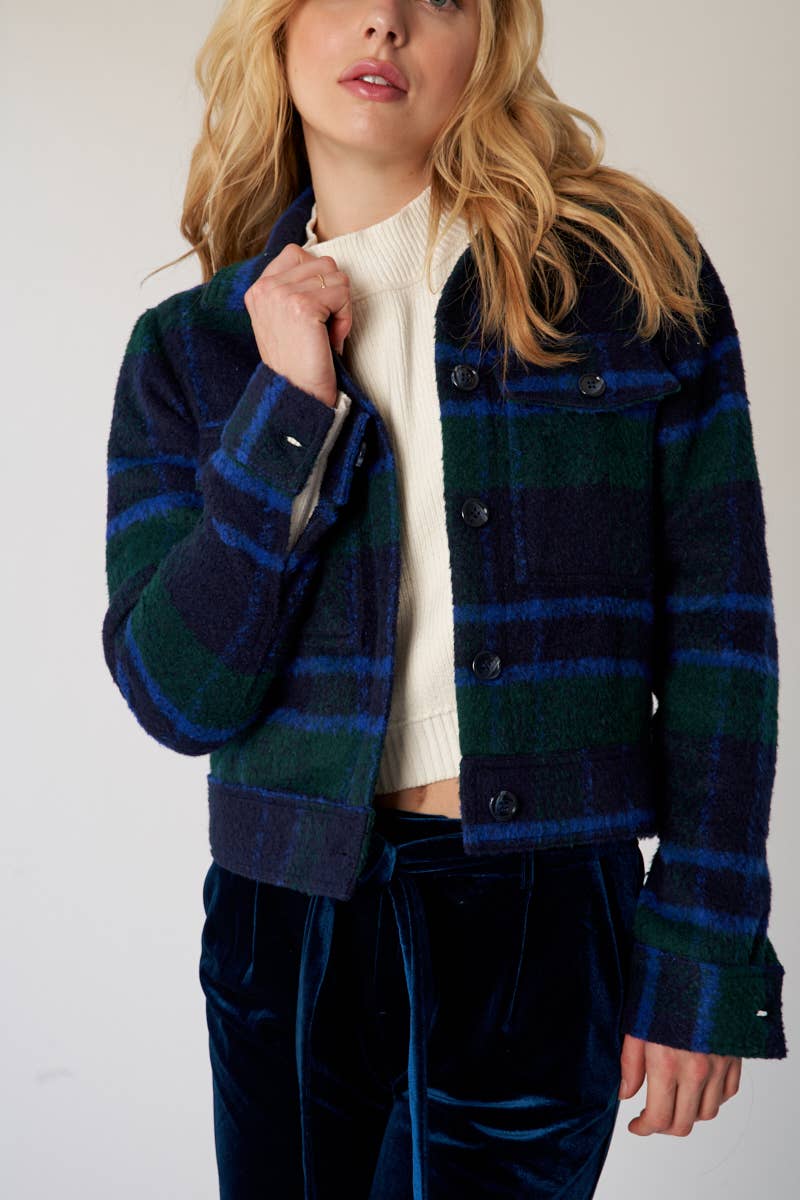 Claire Cropped Flannel Jacket