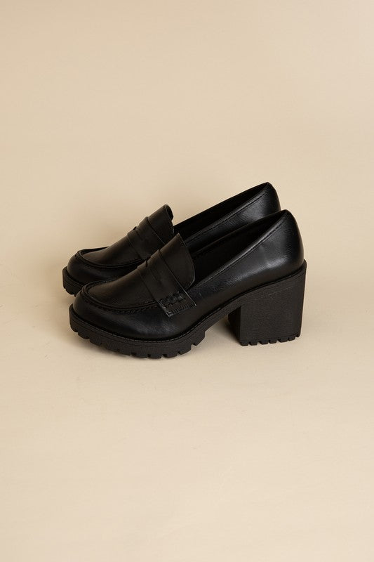 KINDER Loafer with Block Heel - Premium Loafers from Fortune Dynamic - Just $58! Shop now at Ida Louise Boutique