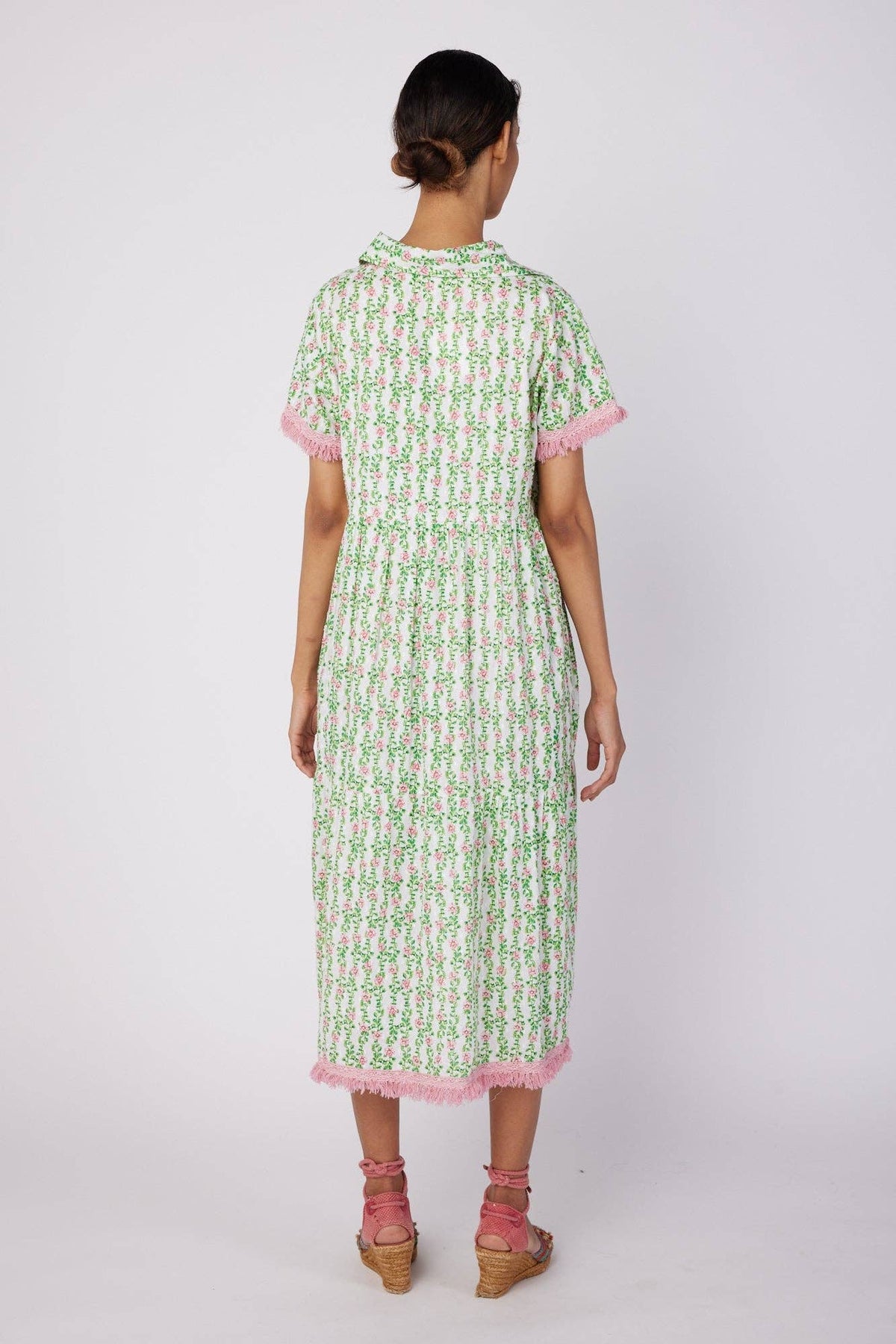 Cadenza Midi Resort Dress Pink Green - Premium Dresses from ModaPosa - Just $76! Shop now at Ida Louise Boutique