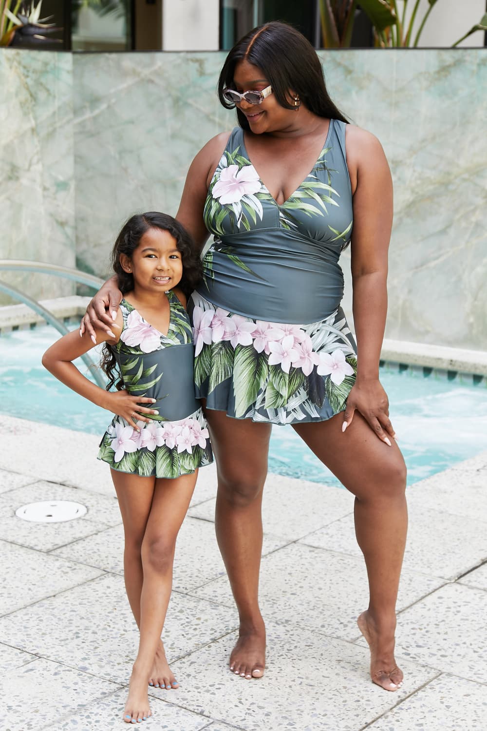 Marina West Swim Full Size Clear Waters Swim Dress in Aloha Forest - Premium swim from Trendsi - Just $56! Shop now at Ida Louise Boutique