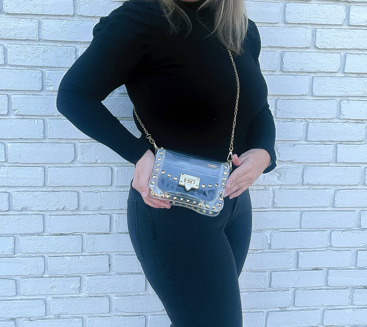 Clear Stadium Studded Bag - Premium Crossbody from Bash - Just $32! Shop now at Ida Louise Boutique