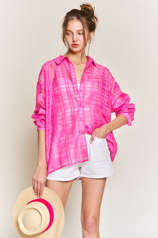 Maggie Pink Sheer Top - Premium Tops from Ida Louise Boutique - Just $50! Shop now at Ida Louise Boutique