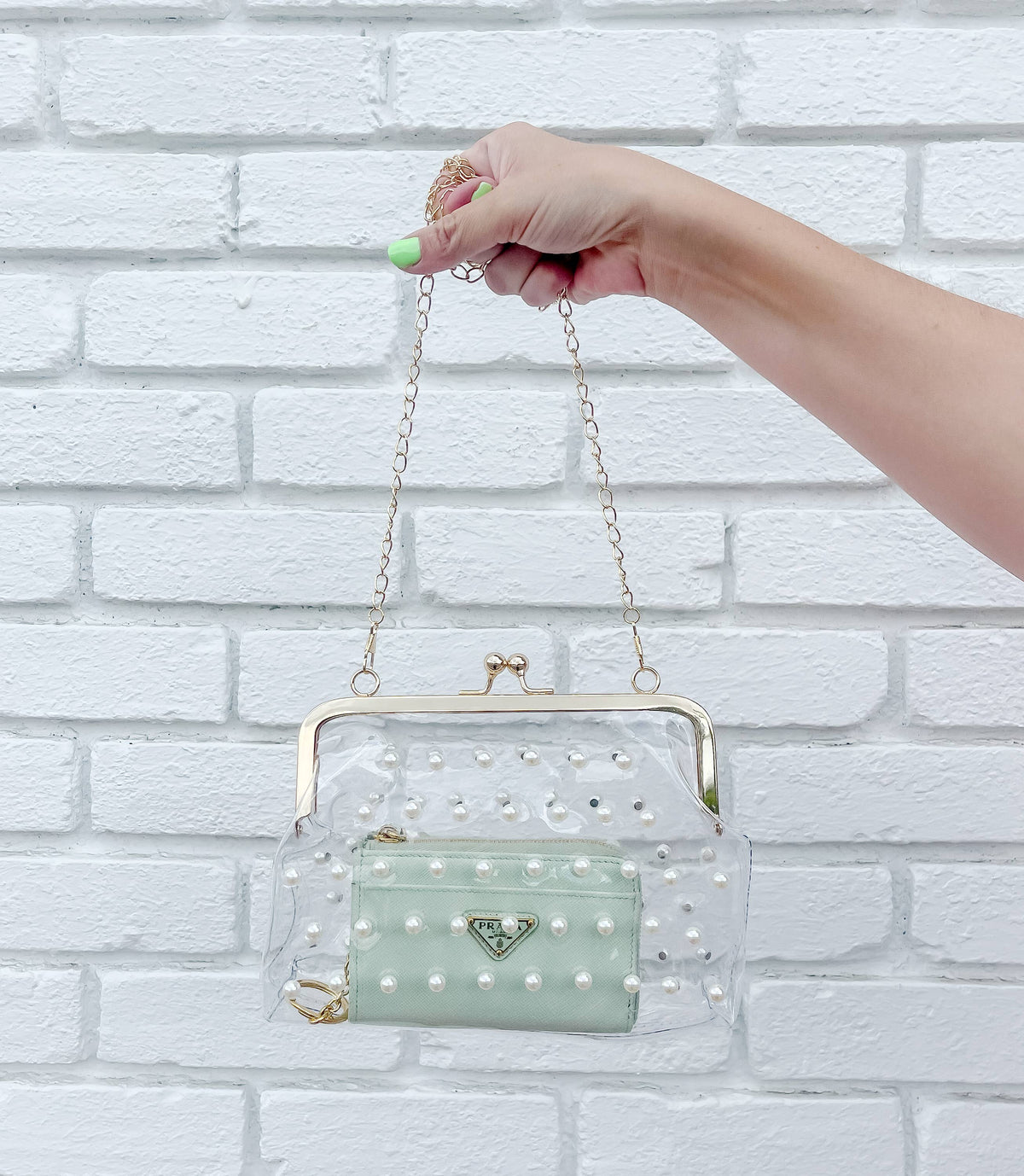 Clear Stadium Bag, Pearl Clear Bag, Game Day Bag - Premium Crossbody from Bash - Just $28! Shop now at Ida Louise Boutique
