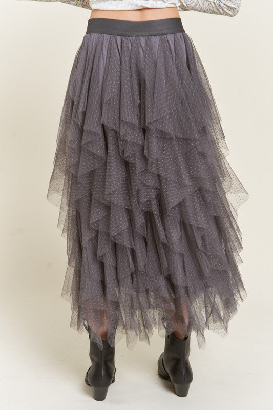 ◆GRAILZ◆ LAYERED PUFF SKIRT GREY GR24FWFB07GR MUSINSA | GRAILZ LAYERED PUFF SKIRT [GREY]