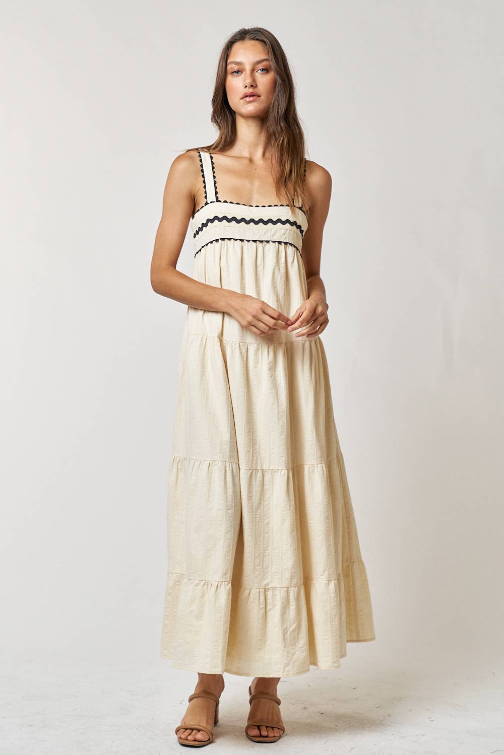 Tiered Tan Maxi Dress - Premium Dresses from Lalavon - Just $76! Shop now at Ida Louise Boutique