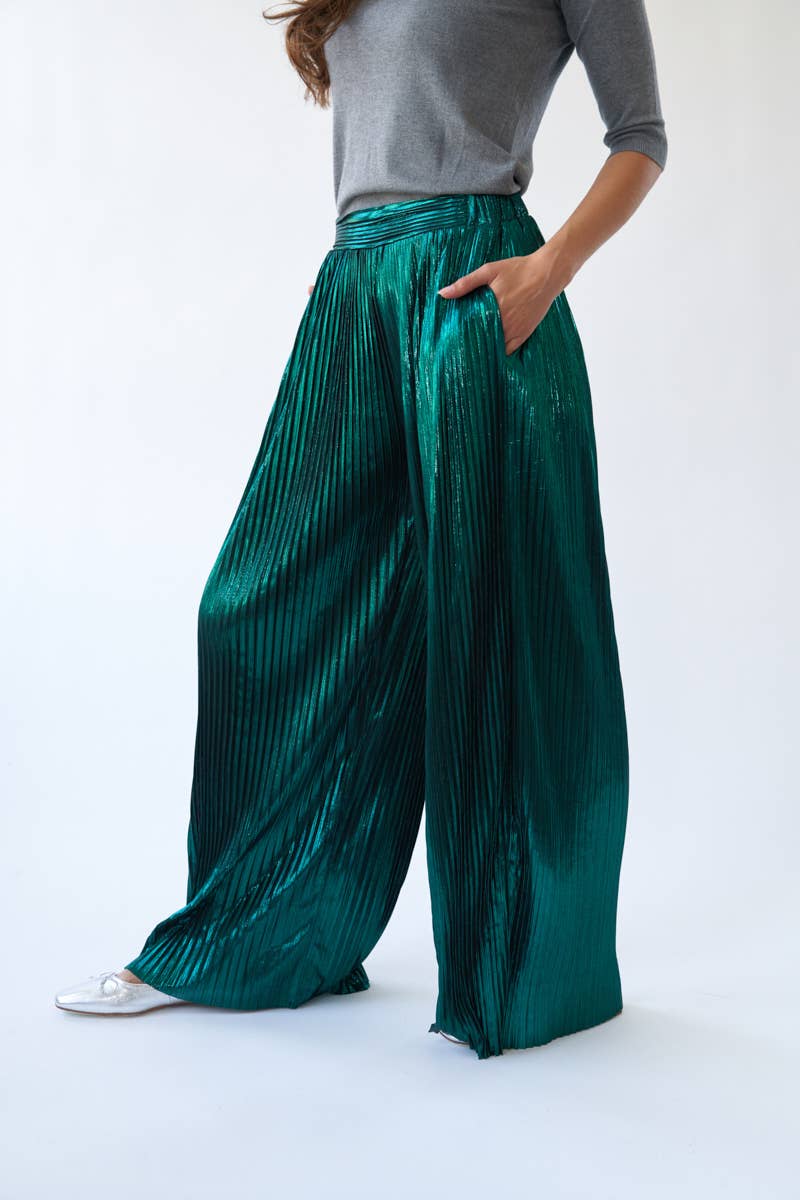 Millie Pleated Satin Pants with Pockets - Premium Pants from Sage + Fig - Just $66! Shop now at Ida Louise Boutique