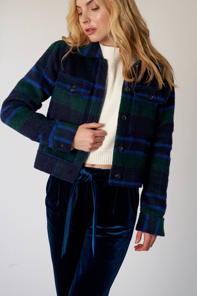Claire Cropped Flannel Jacket