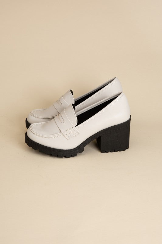 KINDER Loafer with Block Heel - Premium Loafers from Fortune Dynamic - Just $58! Shop now at Ida Louise Boutique