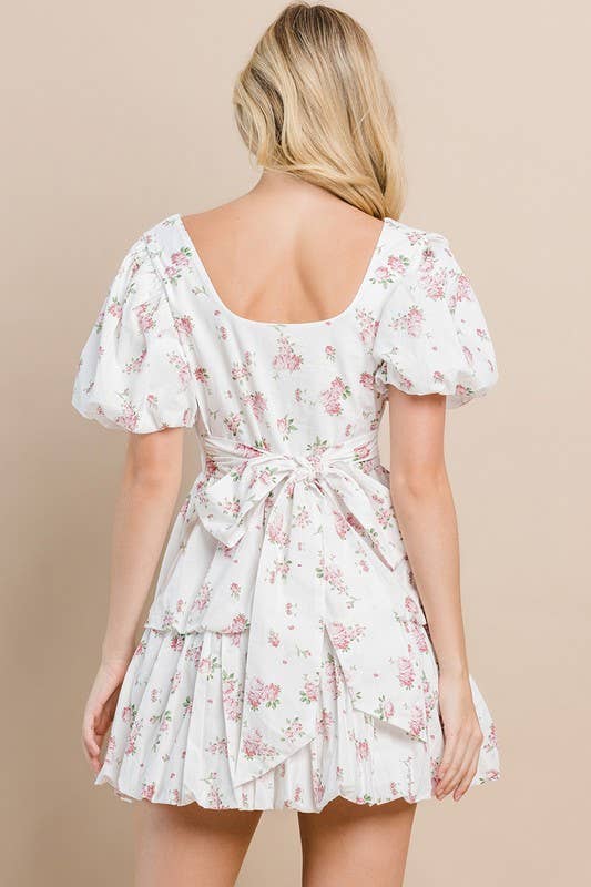 Floral Puff Sleeve Dress - Premium Dresses from TCEC - Just $70! Shop now at Ida Louise Boutique