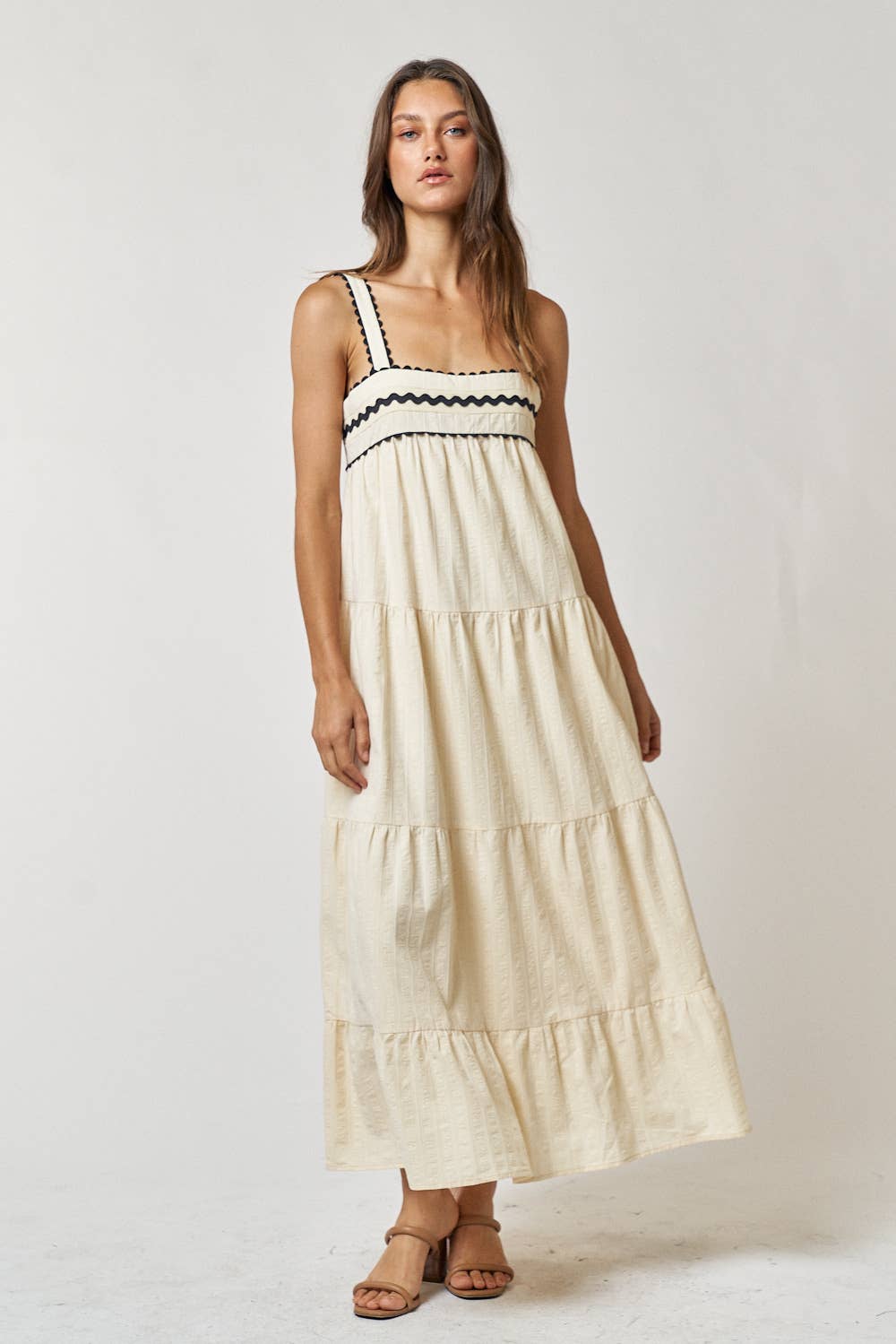 Tiered Tan Maxi Dress - Premium Dresses from Lalavon - Just $76! Shop now at Ida Louise Boutique