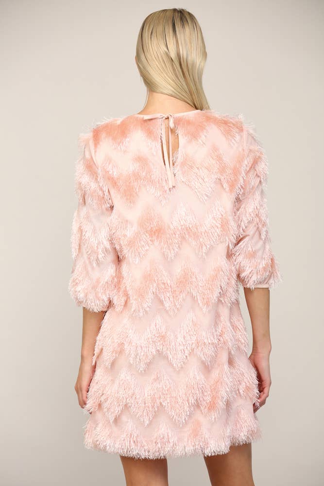 Tie Back Fringe Chevron Dress - Premium Dresses from FATE - Just $68! Shop now at Ida Louise Boutique
