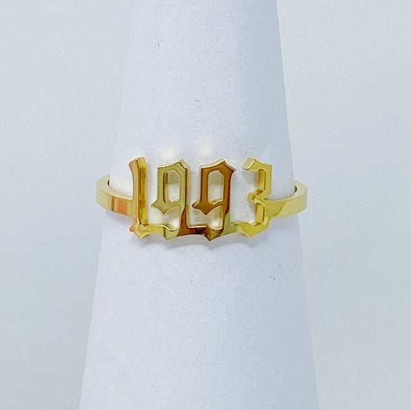 Birth Year Gold Plated Ring - Premium Ring from Ellison and Young - Just $22! Shop now at Ida Louise Boutique