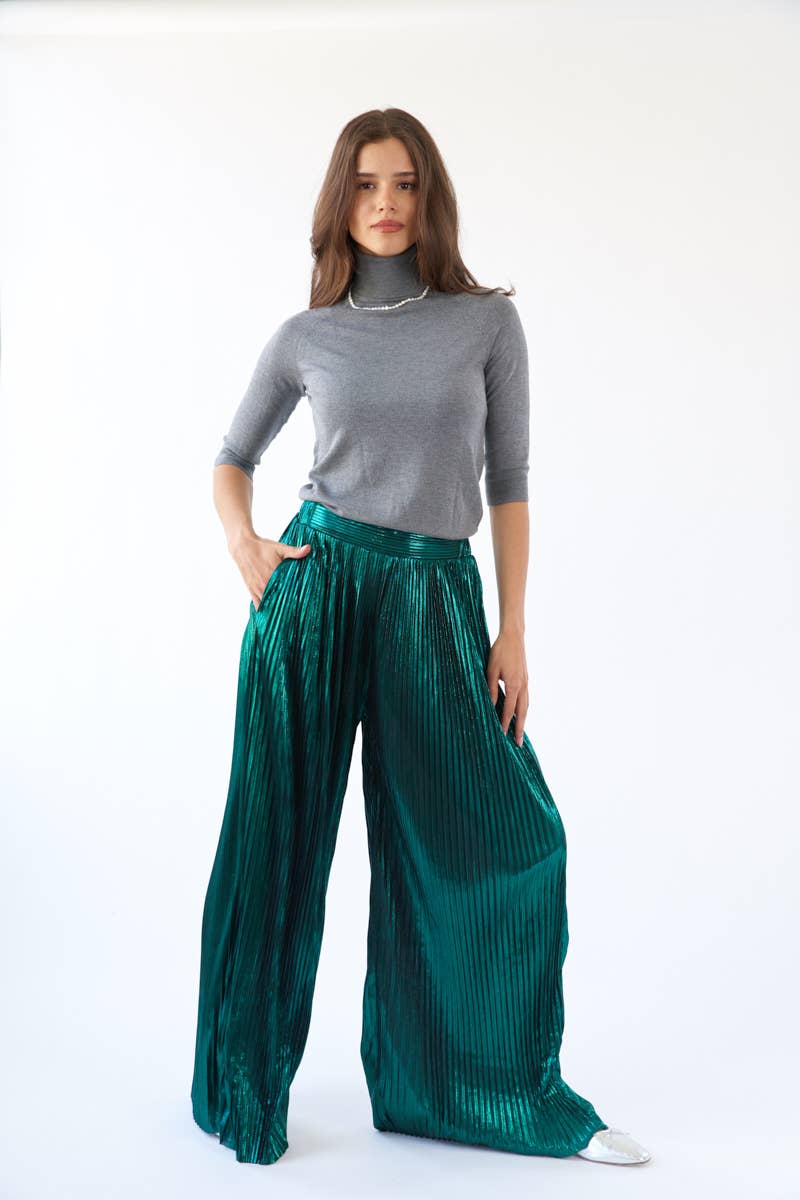 Millie Pleated Satin Pants with Pockets - Premium Pants from Sage + Fig - Just $66! Shop now at Ida Louise Boutique