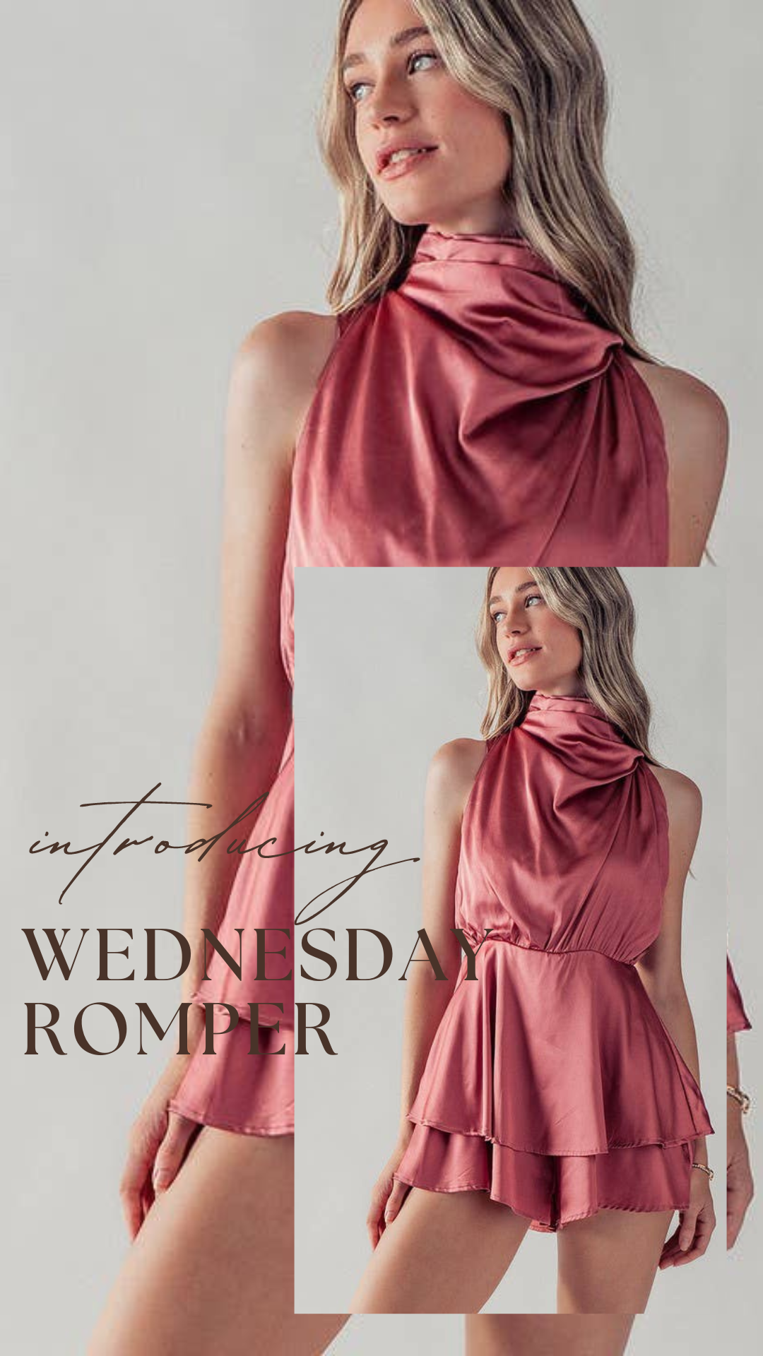 Wednesday Satin Tiered Halter Romper - Premium Dresses from Urban Daizy - Just $62! Shop now at Ida Louise Boutique