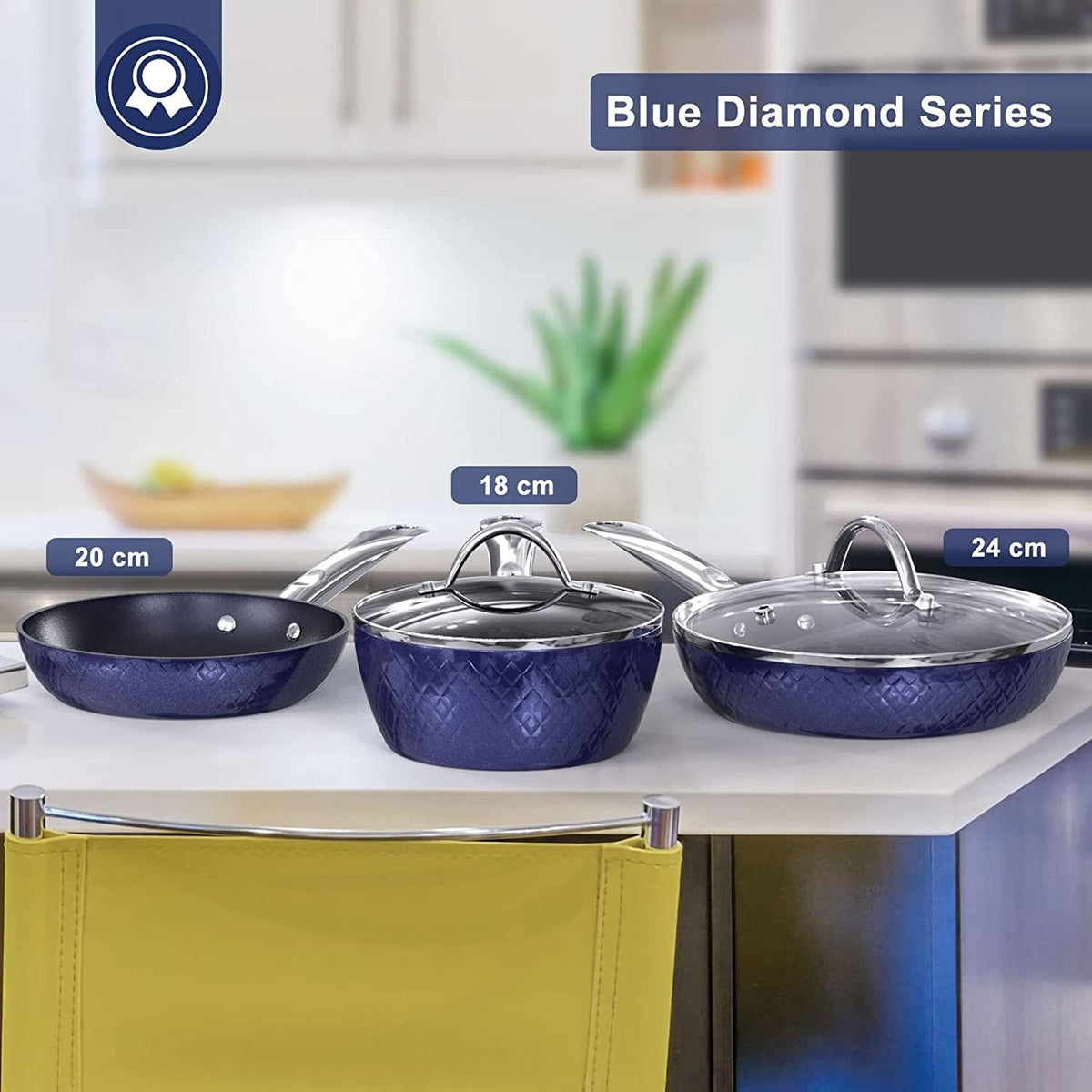 Kitchen Cookware Sets Nonstick Ceramic ,1.2 Quart Pot Saucepan with Lid + 8 inch Frying Pan +9.5 Hard Anodized Frying Skillet Pan, Induction Nonstick Ceramic Flying Cooking Pan Stock Pot - Premium Cookware Sets from RAINBEAN - Just $47.99! Shop now at Ida Louise Boutique