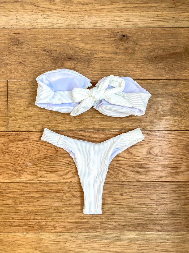 White Ribbed Bikini - Premium bathing suit from Ida Louise Boutique - Just $30! Shop now at Ida Louise Boutique